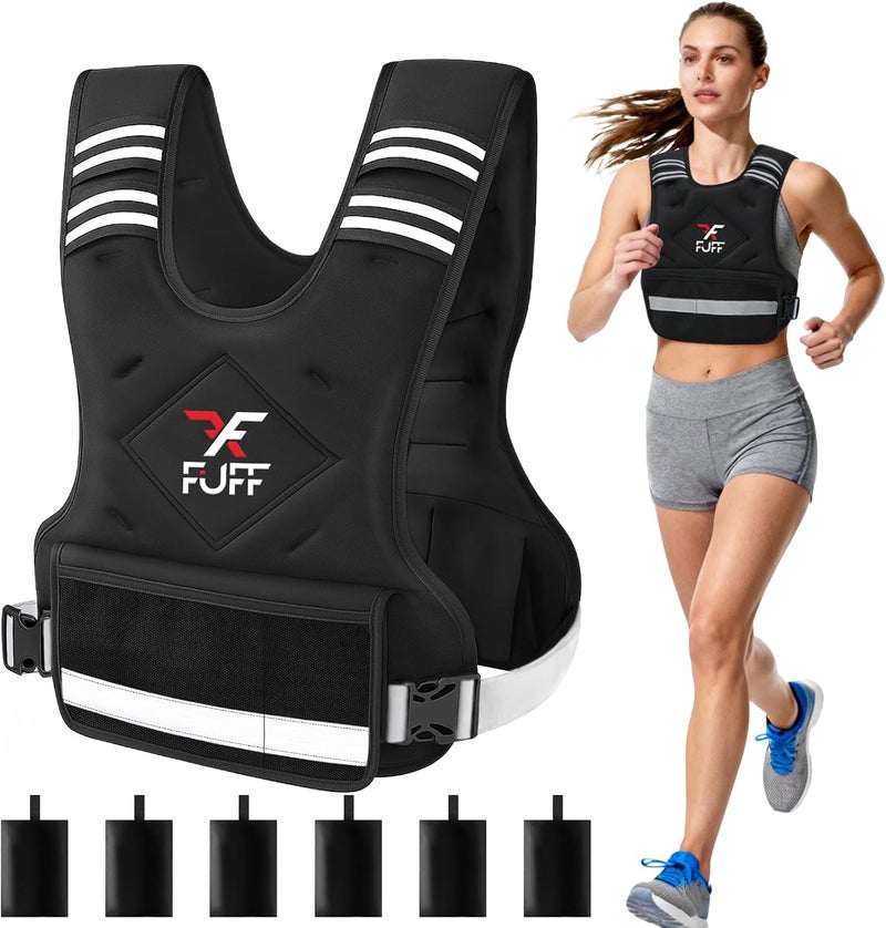 FUFF Weighted Vest Woman, 4-10/11-20/20-32 Lb Adjustable Weight Vest for Women Men, Female Strength Training Body Vest for Walking Exercise Running Workout - Image 1